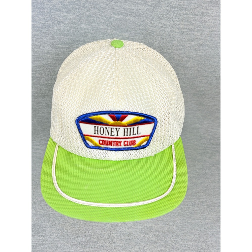 VTG Derby Cap Honey Hill Country Club Trucker Hat Mens Golf Mesh Snapback Green